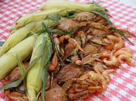 Crabs, Corn and Steamed Shrimp